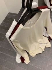 VGU1154 - ÁO KIỂU TAY DÀI VẠT CHẺ - MÀU KEM (ÁO LẺ)