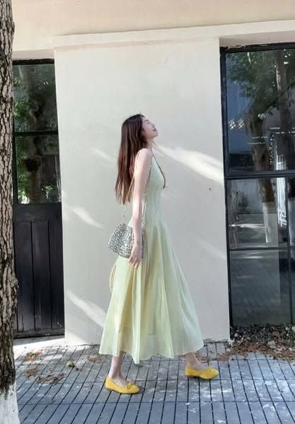 TQ4515 - ĐẦM DÀI XÒE SÁT NÁCH (XANH)