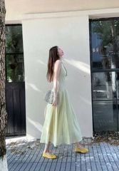 TQ4515 - ĐẦM DÀI XÒE SÁT NÁCH (XANH)