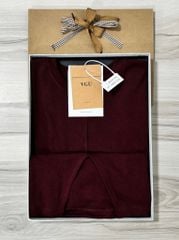 VGU1152 - ÁO KIỂU TAY DÀI VẠT CHẺ - MÀU ĐỎ ĐÔ (ÁO LẺ)