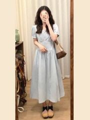 TB9011 - ĐẦM DÀI PHỐI NÚT (XANH)