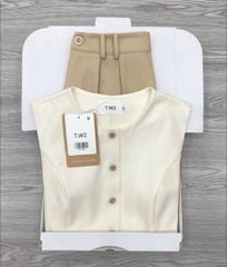 KS1180 - SET ÁO SÁT NÁCH KEM + QUẦN SHORT NÂU NHẠT