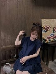 VGU1149 - SET XÔ THÊU NGẮN (XANH ĐEN)