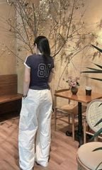 SKY9063 - SET ÁO THUN PHỐI SỌC + QUẦN DÀI TRẮNG