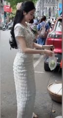VGU1172 - SET REN BODY DÀI - KÈM ÁO DÂY (TRẮNG)