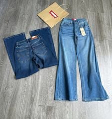 VGU1177 - QUẦN JEAN ỐNG RỘNG (XANH ĐẬM)