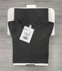 SKY9147 - SET ÁO THUN XẺ VẠT + CHÂN VÁY DÀI (XÁM)