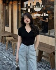 KS1240 - ÁO THUN BODY CỔ TIM - MÀU TRẮNG (ÁO LẺ)