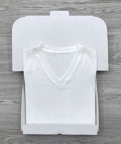 KS1240 - ÁO THUN BODY CỔ TIM - MÀU TRẮNG (ÁO LẺ)