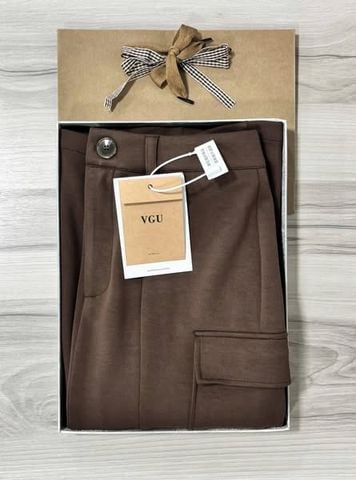 VGU1288 - CHÂN VÁY ĐUÔI CÁ PHỐI TÚI NÂU (VÁY LẺ - KHÔNG KÈM NỊT)