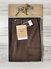 VGU1288 - CHÂN VÁY ĐUÔI CÁ PHỐI TÚI NÂU (VÁY LẺ - KHÔNG KÈM NỊT)