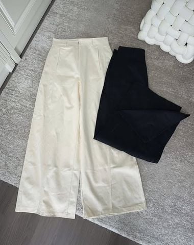 KS1255 - QUẦN KAKI DÀI ỐNG RỘNG - MÀU KEM