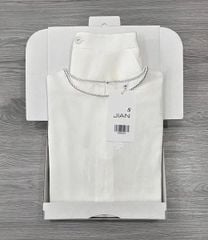 TB9025 - SET NGẮN LƯNG PHỐI NÚT XẺ TÀ SAU - MÀU TRẮNG