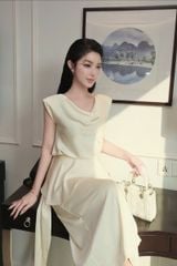 VGU1276 - SET ÁO CỔ ĐỔ + CHÂN VÁY DÀI KEM (KÈM TAG)