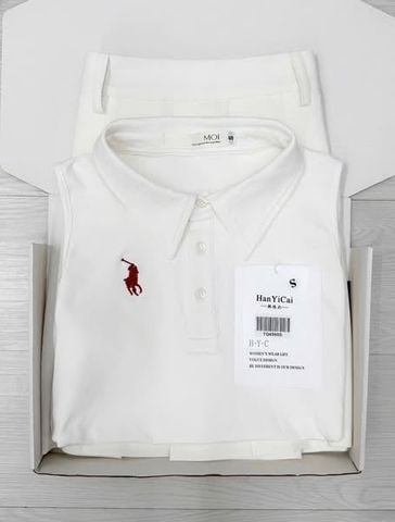 TQ4560 - SET THỂ THAO THÊU NGỰA + CHÂN VÁY XẾP LY (TRẮNG)