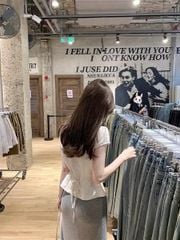 KS1259 - ÁO LINEN PHỐI NƠ KEM (ÁO LẺ)