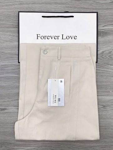 KS1255 - QUẦN KAKI DÀI ỐNG RỘNG - MÀU KEM