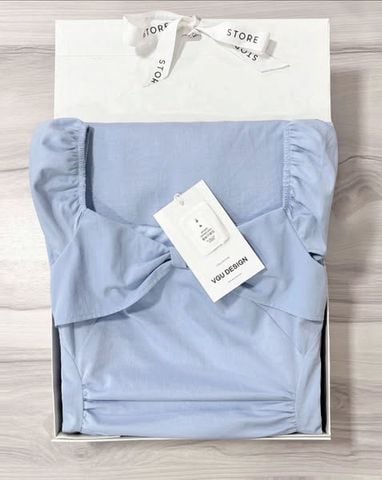 VGU1325 - ĐẦM DÀI PHỐI NGỰC - MÀU XANH