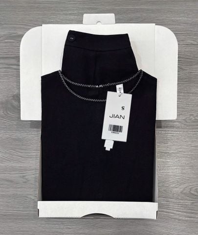 TB9023 - SET NGẮN LƯNG PHỐI NÚT XẺ TÀ SAU - MÀU ĐEN