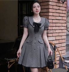 VGU1314 - ĐẦM NGẮN CHẤM BI PHỐI NƠ (XÁM)