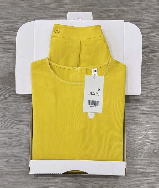 TB9024 - SET NGẮN LƯNG PHỐI NÚT XẺ TÀ SAU - MÀU VÀNG