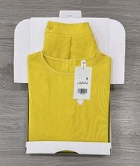 TB9024 - SET NGẮN LƯNG PHỐI NÚT XẺ TÀ SAU - MÀU VÀNG