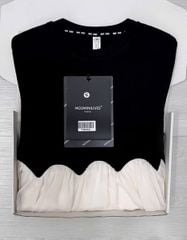 TQ4584 - ĐẦM ĐEN PHỐI TÙNG KEM