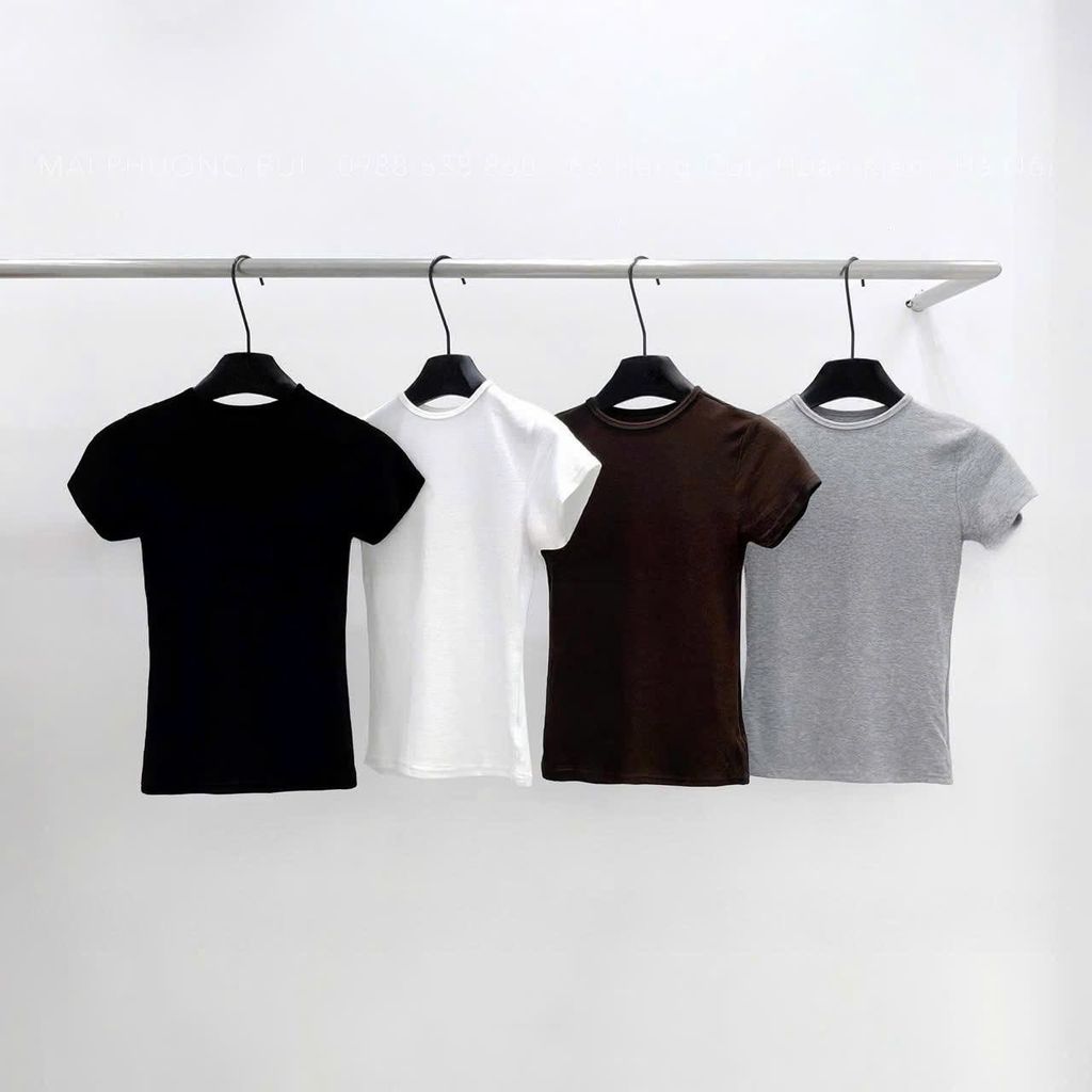 TQ4596 - ÁO THUN BODY BASIC ĐEN (ÁO LẺ)