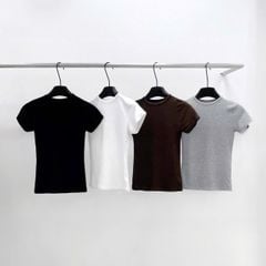TQ4596 - ÁO THUN BODY BASIC ĐEN (ÁO LẺ)