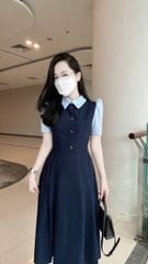 KS1278 - ĐẦM KIỂU SƠMI XANH ĐEN