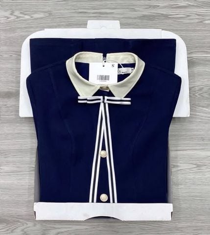 KS1286 - ĐẦM CÔNG SỞ PHỐI NƠ (XANH ĐEN)