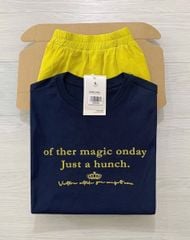 TB5848 - SET ÁO THUN XANH ĐEN + CHÂN VÁY DÀI VÀNG