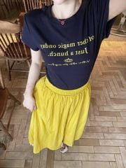 TB5848 - SET ÁO THUN XANH ĐEN + CHÂN VÁY DÀI VÀNG