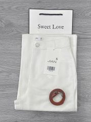 TB9214 - QUẦN DÀI PHỐI TÚI KÈM NỊT - MÀU TRẮNG