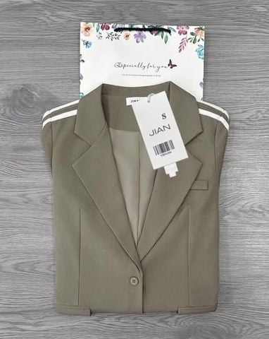 TB9130 - ÁO KHOÁC VEST FORM DÀI PHỐI SỌC (ÁO LẺ)