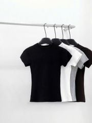 TQ4596 - ÁO THUN BODY BASIC ĐEN (ÁO LẺ)