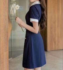 KS1286 - ĐẦM CÔNG SỞ PHỐI NƠ (XANH ĐEN)