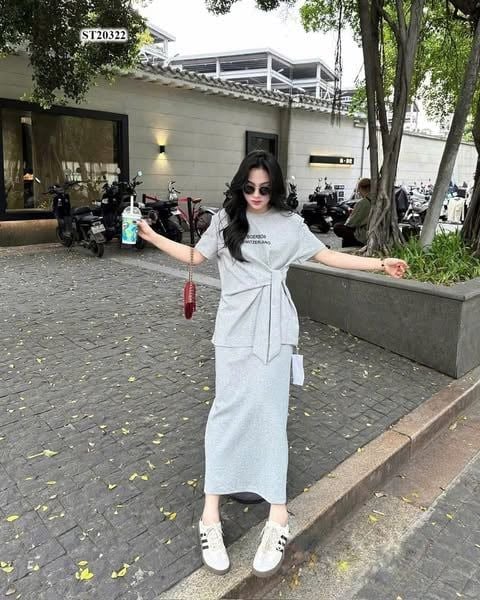 KS1285 - SET THUN XÁM THẮT DÂY EO