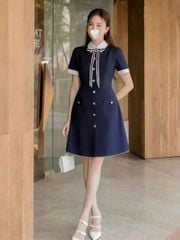 KS1286 - ĐẦM CÔNG SỞ PHỐI NƠ (XANH ĐEN)