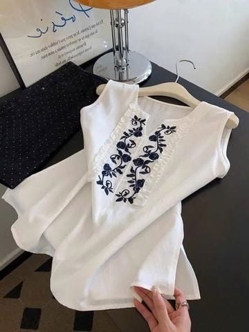 VGU1417 - ÁO SÁT NÁCH PHỐI HỌA TIẾT (ÁO LẺ)