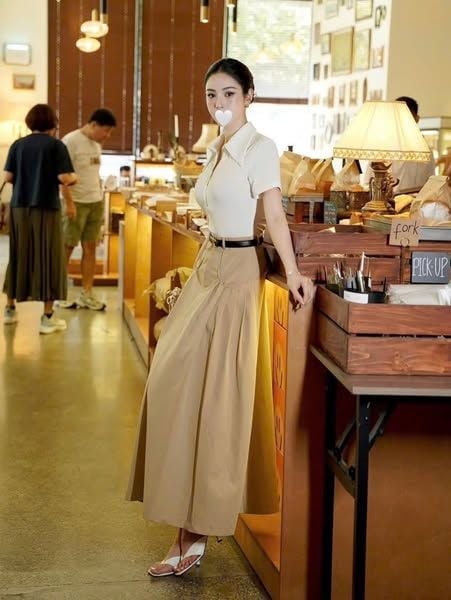 TQ4608 - SET ÁO PHỐI DÂY KÉO TRƯỚC + CHÂN VÁY DÀI  (KHÔNG KÈM NỊT)