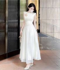 TQ4611 - ĐẦM DÀI SÁT NÁCH KEM (KÈM TAG HOA)