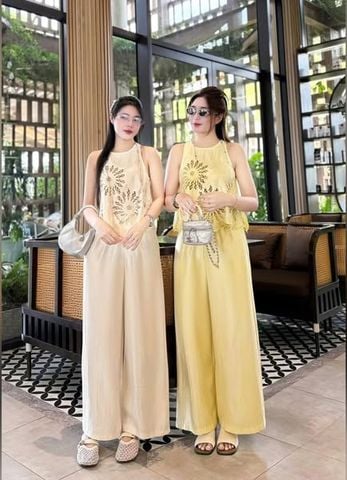 VGU1424 - SET CAO CẤP HOẠ TIẾT THÊU - KEM