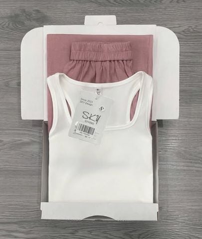 SKY9295 - SET ÁO THUN 3 LỖ + QUẦN DÀI HỒNG