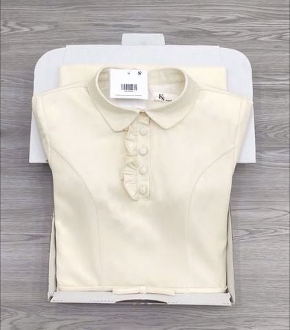 KS1346 - ĐẦM DÀI PHỐI CỔ KEM (KÈM DÂY)