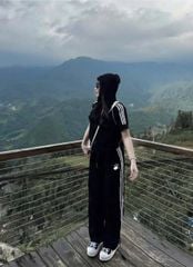 VGU1471 - SET THỂ THAO PHỐI SỌC CÓ NÓN ĐEN (KHÔNG KÈM ÁO TRONG)