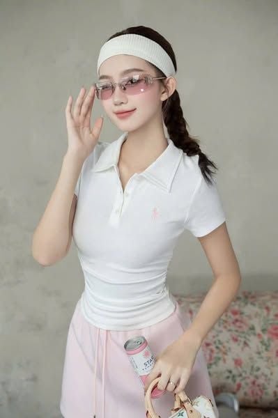 KS1347 - SET ÁO THUN BORIP TRẮNG + C.VÁY THUN UMI DÀY HỒNG