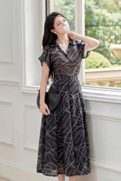 VGU1555 - SET ÁO - CHÂN VÁY DÀI  ( HÌNH ẢNH SÀN)