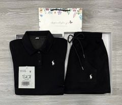 SKY9298 - SET THỂ THAO NGẮN THÊU NGỰA - MÀU ĐEN