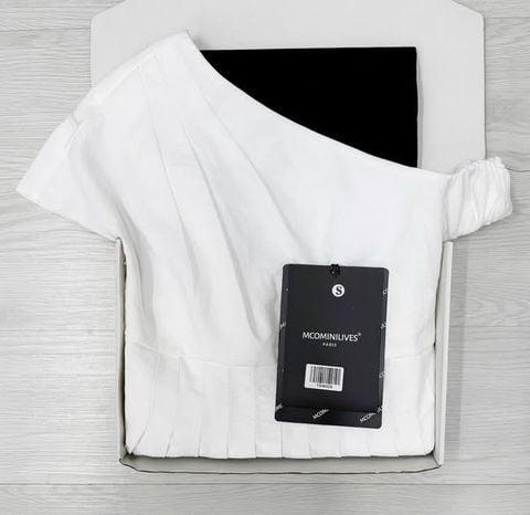 TQ4632 - SET ÁO TRẮNG TRỄ VAI + CHÂN VÁY DÀI ĐEN